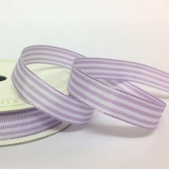 Grosgrain Pastel Candy Stripe Ribbon 10mm - Lilac