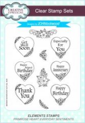 *SALE* Creative Expressions  - John Lockwood Stamp Set - Primrose Heart Everyday Elements  Was £11.99  Now £5.99