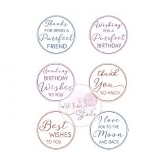 *SALE* Wild Rose Studio Clear Stamp set - Cat and Moon Greetings  Was £5.99  Now £2.99