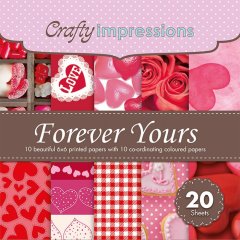 Crafty Impressions 6 x 6 Patterned and Coordinating Paper Pad - Forever Yours