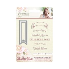 Crafter's Companion Sara Signature Collection - Shabby Chic Metal Die & Clear Stamp Set - Cherished Memories