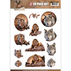 Amy Design Wild Animals 3D Decoupage Sheets - Tiger, Lion & Wolf