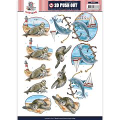 Amy Design Maritime 3D Decoupage Sheets -  Seal, Turtle & Dolphin