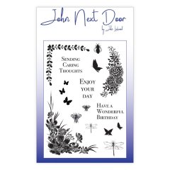 John Next Door Clear Stamp set - Butterfly Corners