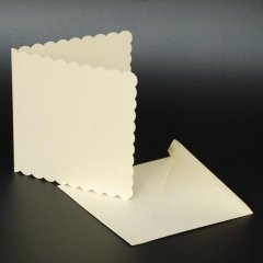 Craft UK 7" x 7" Scalloped Cards and Envelopes - Ivory (25 pk)