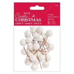 Large Decorative Berries (24pk) - Frosted White