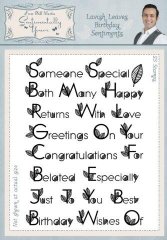 *SALE* Phill Martin Lavish Leaves Clear Stamp set - Birthday Sentiments  Was £13.99  Now £6.99