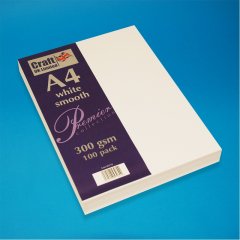 Craft UK  A4 White Card 300gsm (PK 100)