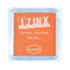 Izink Pigment Ink Pad - 5cm x 5cm Metal Yellow