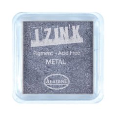 Izink Pigment Ink Pad - 5cm x 5cm Metal Silver Blue