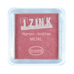 Izink Pigment Ink Pad - 5cm x 5cm Metal Red