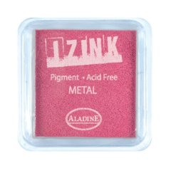 Izink Pigment Ink Pad - 5cm x 5cm Metal Pink