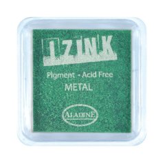 Izink Pigment Ink Pad - 5cm x 5cm Metal Light Green