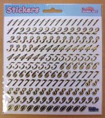 Global Gifts Stickers -Numbers Black/ Gold Outline