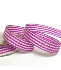 Gingham Ribbon 10mm- Magenta