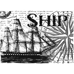 Sharon Callis Clear Stamp Vintage Transport collection - Ship