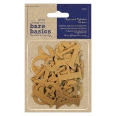 Papermania Bare Basics - Chipboard Alphabet Stickers (52 pcs))