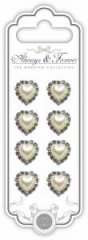Creative Expressions - Pearl & Diamante Heart Charm (8 pcs)