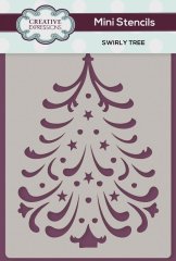 Creative Expressions Mini Stencil - Swirly Tree