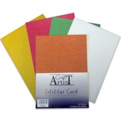 Craft Artist A4 Glitter Card - Festive Tones