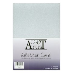 Craft Artist A4 Glitter Card - Silver
