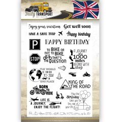 Amy Design Daily Transport Clear Stamp Text