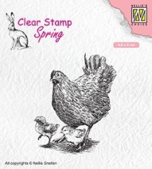 Nellie Snellen Clear Stamps -Mother Hen with Chicks