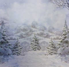 Craft Creations 12" x 12" paper -Snowy Trees