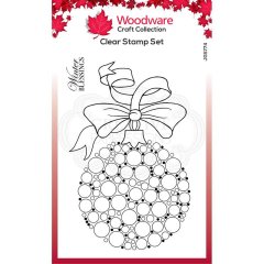 Woodware Clear Stamp - Bubble Bauble and Ribbon