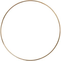 Metal Wire Ring, D:20 cm, thickness 3 mm, gold, 1 pc