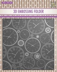 Nellie Snellen 3D Embossing Folder- Time (Clocks)