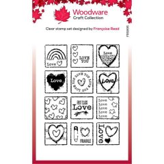 Woodware Clear stamp - Love Squares