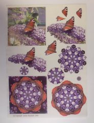 *SALE* 3D Decoupage -Jackie Hanshall Buddleia & Butterfly