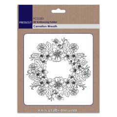 Presscut 3D Embossing Folder - Carnation Wreath