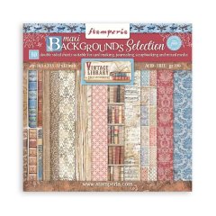 Stamperia Vintage Library Backgrounds 12x12 inch Paper Pack