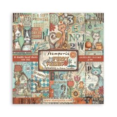 *NEW* Stamperia 8x8 inch Double Sided Scrapbooking Pad - Furry Friends