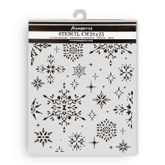 *NEW* Stamperia Thick Stencil 20 x 25cm - The Owl's House - Snowflakes