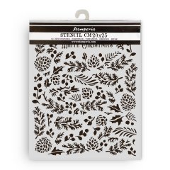 *NEW* Stamperia Thick Stencil 20 x 25cm - The Owl's House - Pine Cones