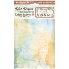 Stamperia Rice Paper Selection A6 Backgrounds - Oh La La (8 sheets)