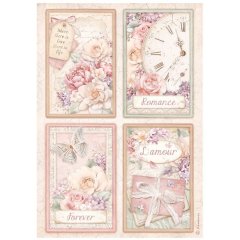 *NEW* Stamperia Rice Paper A4 Romance Forever - 4 Cards