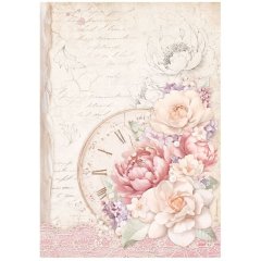 *NEW* Stamperia Rice Paper A4 Romance Forever - Clock