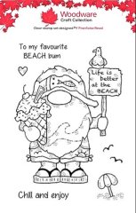 *NEW* Woodware Clear Stamp -Beach Vibes Norman Gnome
