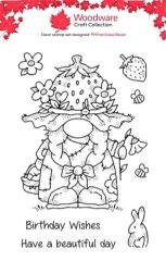 Woodware Clear Stamp -Strawberry Hat Norman Gnome