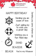 *NEW* Woodware Clear Stamp -Seaside Greetings