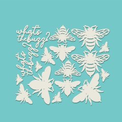 Polkadoodles Chipboard Shapes/Embellishments-What's the Buzz
