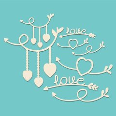 Polkadoodles Chipboard Shapes/Embellishments-Love Arrows