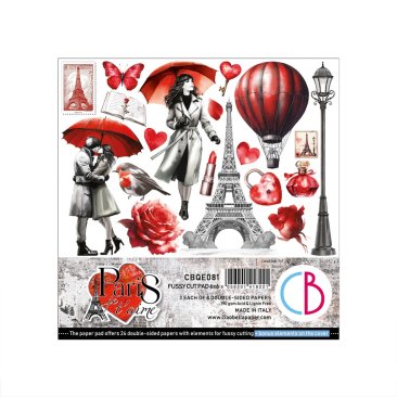 Ciao Bella Papers - Fussy Cut Paper Pad 6x6  Paris Je t'aime