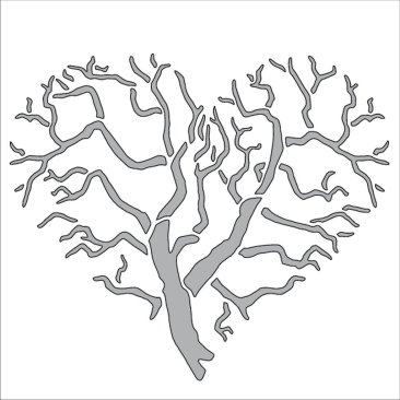 Card-io MajeMask Stencil -Heart Tree