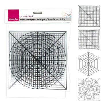 Crafts Too - Press to Impress Stamping Templates (4PC)