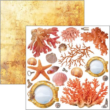 Ciao Bella Papers -6" x 6"Fussy Cut  Paper Pad Coral Reef
